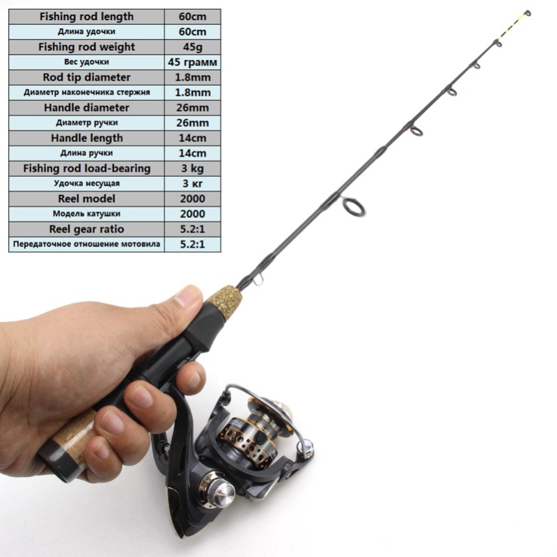 60cm 2 Tips Rod Reel Combos Wi – Ice Fishing Reel recenzja i cena